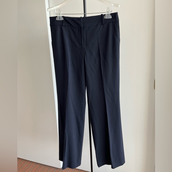 Ann Taylor Stretch wool blend dress pant black flat front straight leg lined 6 - Picture 8 of 11